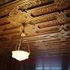 Gold Inlaid Ceiling and Lamp