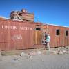 Penelope and Caboose in Rhyolite