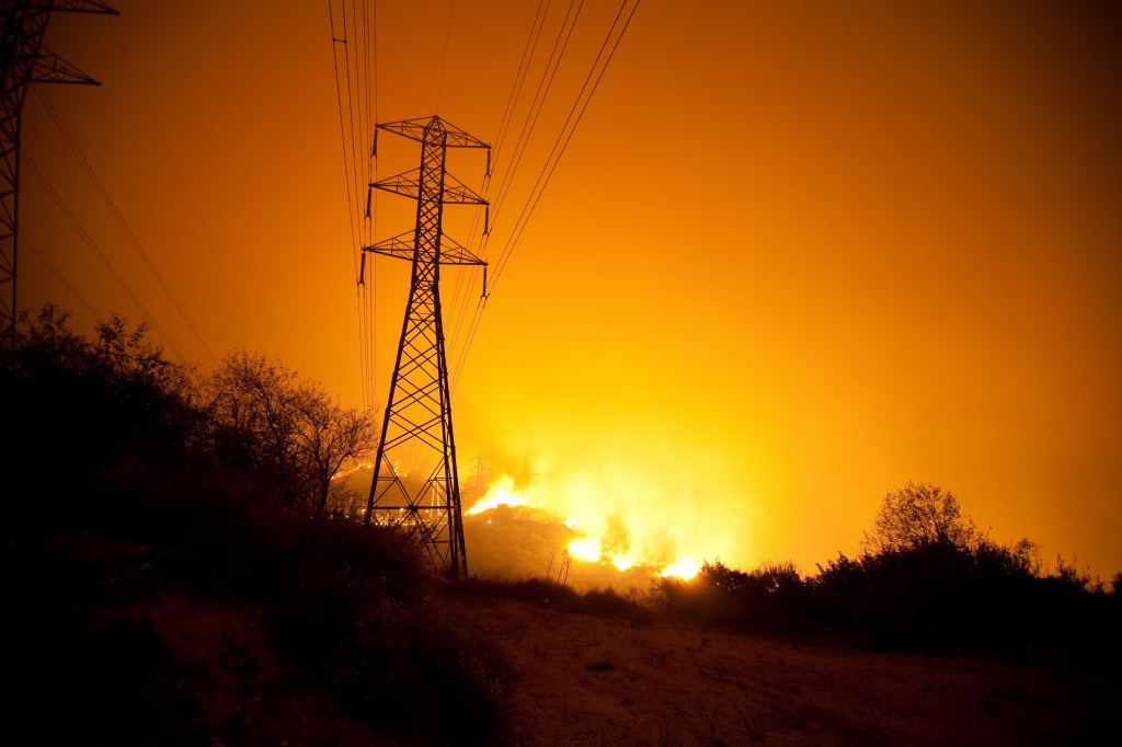 Station Fire and High-Tension Powerlines