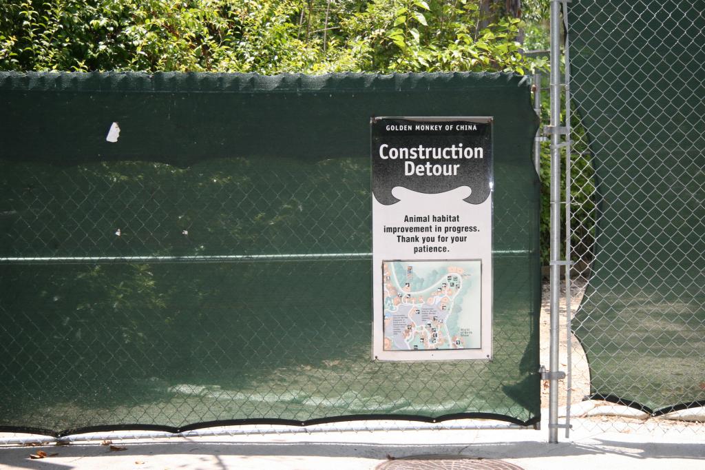 construction detour at the LA Zoo