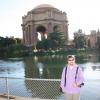 josh in front of the palace of fine arts